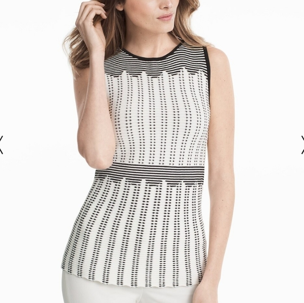 WHBM SLEEVELESS GRAPHIC DOT SWEATER